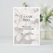 Modern Minimalist White Floral Thank You Card サンキューカード (スタンド正面)