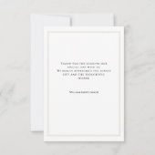 Modern Minimalist White Floral Thank You Card サンキューカード (裏面)