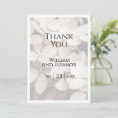 Modern Minimalist White Floral Thank You Card サンキューカード (スタンド正面)