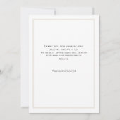 Modern Minimalist White Floral Thank You Card サンキューカード (裏面)