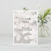 Modern Minimalist White Floral Thank You Card サンキューカード (スタンド正面)
