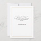 Modern Minimalist White Floral Thank You Card サンキューカード (裏面)