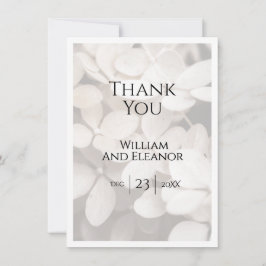 Modern Minimalist White Floral Thank You Card サンキューカード