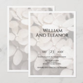Modern Minimalist White Floral Wedding Invitation 招待状 (正面/裏面)