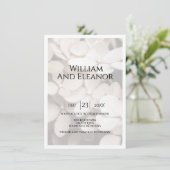 Modern Minimalist White Floral Wedding Invitation 招待状 (スタンド正面)