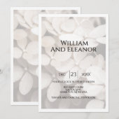 Modern Minimalist White Floral Wedding Invitation 招待状 (正面/裏面)