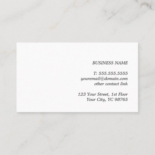 Modern Minimalist White Grey Black Consultant 名刺 (裏面)