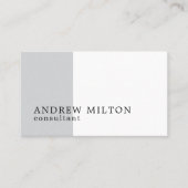 Modern Minimalist White Grey Black Consultant 名刺 (正面)