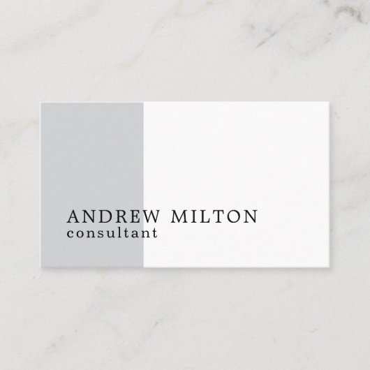 Modern Minimalist White Grey Black Consultant 名刺 (正面)