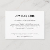 Modern Minimalist White Jewelry Care Insert Card エンクロージャーカード (正面)