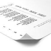 Modern Minimalist White Salon Price List Menu ポスター (角)