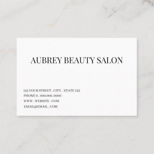 Modern minimalist white script  Black 名刺 (裏面)