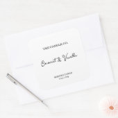 Modern Minimalist White Script Candle Label スクエアシール (封筒)
