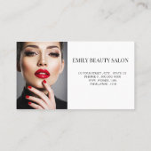 Modern Minimalist White script Professional Photo 名刺 (裏面)