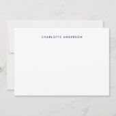 Modern Minimalist White Stripes & Custom Color ノートカード (正面)