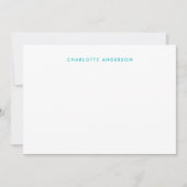 Modern Minimalist White Stripes & Custom Color ノートカード (正面)