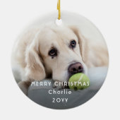 Modern Minimalist White Typography Overlay 2 Photo セラミックオーナメント (裏面)