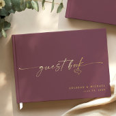 Modern Minimalist Wine Script Wedding ゲストブック