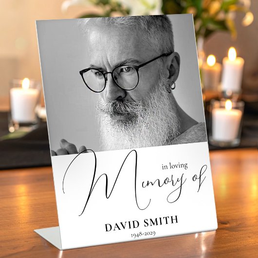 Modern Minimalist With Photo In Loving Memory 台座サイン