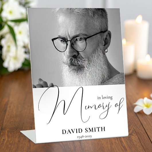Modern Minimalist With Photo In Loving Memory 台座サイン