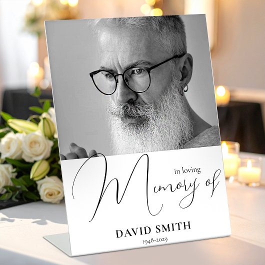 Modern Minimalist With Photo In Loving Memory 台座サイン