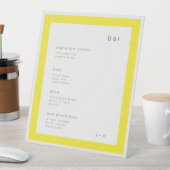 Modern Minimalist yellow drinks Bar Pedestal Sign 台座サイン (インサイチュ)