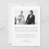 Modern Minimalistic 2-Photo Script Wedding サンキューカード (裏面)