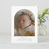 Modern Minimalistic 4-Photo Arch Baby Birth 案内状 (スタンド正面)