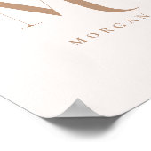 Modern Minimalistic Beige Custom Monogram Initial ポスター (角)