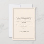 Modern Minimalistic Beige Ivory Wedding Photo サンキューカード (裏面)