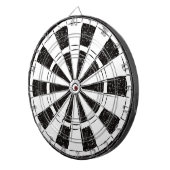 Modern Minimalistic Black and White  ダーツボード (正面右)