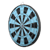 Modern Minimalistic Blue and Black ダーツボード (正面右)