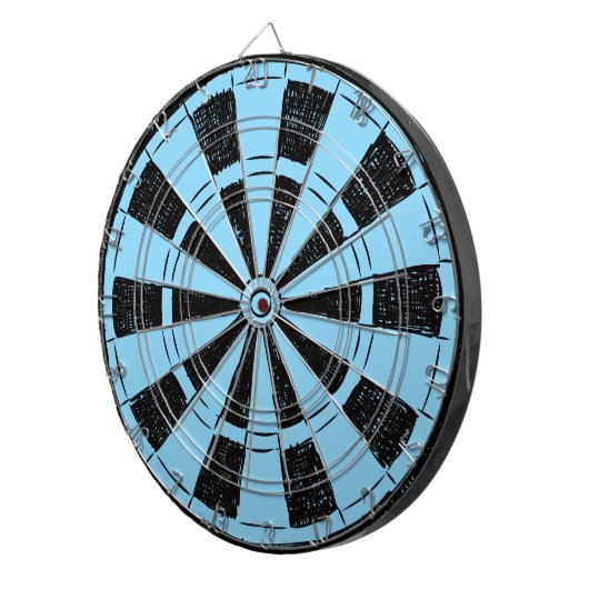 Modern Minimalistic Blue and Black ダーツボード (正面右)