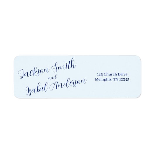 Modern Minimalistic Blue Return Address Label ラベル (正面)