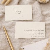 Modern Minimalistic Cream Brown Professional Logo  名刺