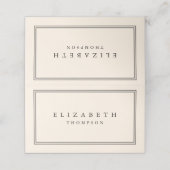 Modern Minimalistic Ivory Beige Wedding プレイスカード (外部開封)