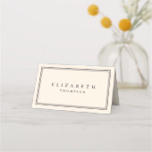 Modern Minimalistic Ivory Beige Wedding プレイスカード (裏面)