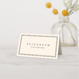 Modern Minimalistic Ivory Beige Wedding プレイスカード