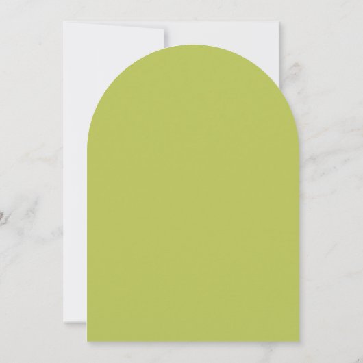 Modern Minimalistic Lime Green Arch Wedding 招待状 (裏面)