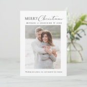 Modern Minimalistic Merry Christmas couple photo シーズンカード (スタンド正面)