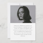 Modern Minimalistic Script 2-Photo Graduation サンキューカード (裏面)