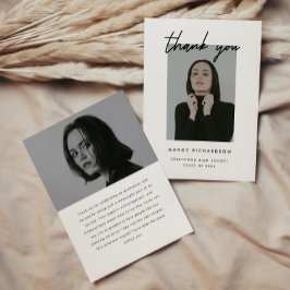 Modern Minimalistic Script 2-Photo Graduation サンキューカード