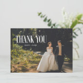 Modern Minimalistic Typography 2-Photo Wedding サンキューカード (スタンド正面)