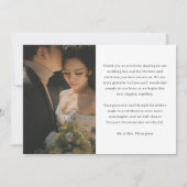 Modern Minimalistic Typography 2-Photo Wedding サンキューカード (裏面)
