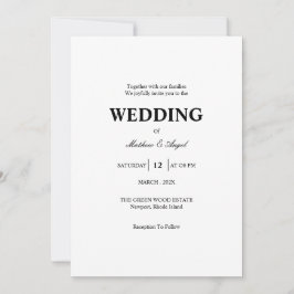 Modern Minimalistic Wedding Invitation 招待状