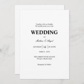 Modern Minimalistic Wedding Invitation 招待状 (正面/裏面)