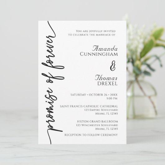 Modern Minimalistic Wedding Invitation 招待状 (スタンド正面)