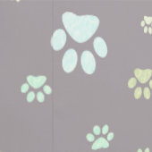 Modern Mint & Grey Paw Print Nursery 壁紙 (縫い目)
