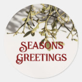 Modern Mistletoe Christmas ラウンドシール (正面)