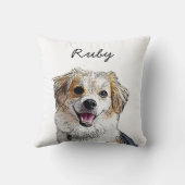 Modern Mixed Breed Dog Illustration | Add Name  クッション (裏面)